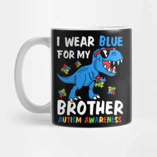 I Wear Blue For My Brother Autism Awareness Month Mug